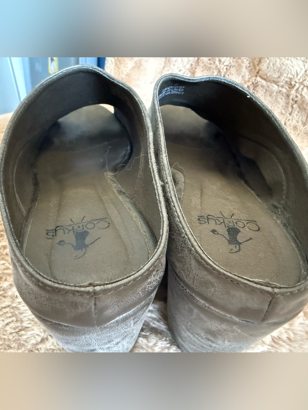 Corkys Indigo Peep-Toe Platform Wedge Mules in Brushed Pewter 8 - Picture 6 of 8